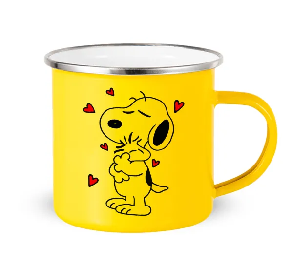 Snoopy Love — Yellow Enamel Metallic Cup 360ml