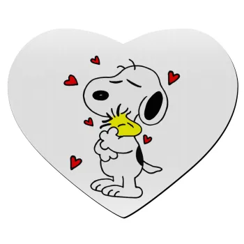 Snoopy Love, Mousepad καρδιά 23x20cm