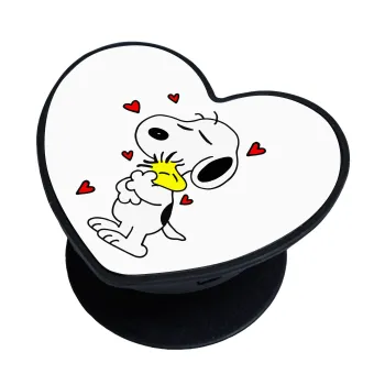 Snoopy Love, Phone Holders Stand  καρδιά Μαύρο Βάση Στήριξης Κινητού στο Χέρι