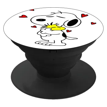Snoopy Love, Phone Holders Stand  Μαύρο Βάση Στήριξης Κινητού στο Χέρι