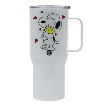 Snoopy Love, Tumbler με καπάκι, διπλού τοιχώματος (θερμό) 750L