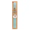 Easter Set, wooden keychain & aromatic flat Easter candle (30cm) (TURQUOISE)
