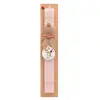 Easter Set, wooden keychain & scented flat Easter candle (30cm) (PINK)