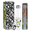 Easter candle, metallic white thermos bottle (500ml) & aromatic flat candle (30cm) (GRAY)