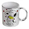 Mug ceramic, silver mirror, 330ml