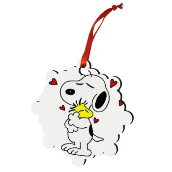 Snoopy Love, Στολίδι Χριστουγεννιάτικο στολίδι snowflake ξύλινο 7.5cm