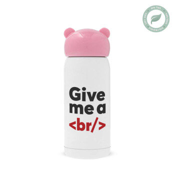Give me a <br/>, Pink stainless steel thermal flask, 320ml