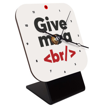 Give me a <br/>, Quartz Wooden table clock with hands (10cm)