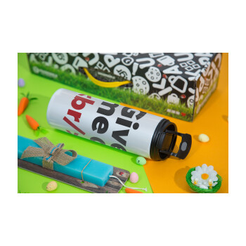 Give me a <br/>, Easter candle,Travel Tumbler 2 Lids, with metal straw & cleaning brush & aromatic flat candle (30cm) (BLUE)