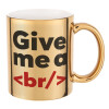 Mug ceramic, gold mirror, 330ml