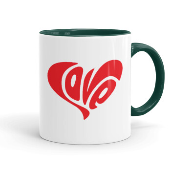 Love, Mug colored green, ceramic, 330ml