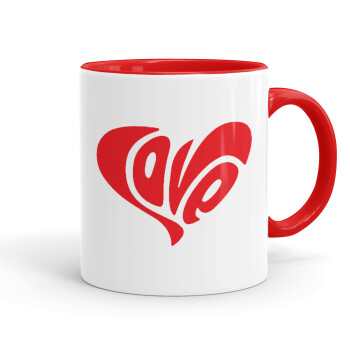 Love, Mug colored red, ceramic, 330ml
