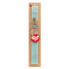 Easter Set, wooden keychain & aromatic flat Easter candle (30cm) (TURQUOISE)