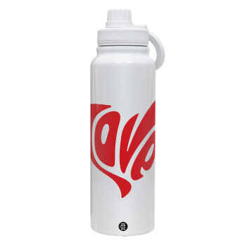 Love, 1L Stainless Steel Thermal Bottle with Phone Holder & Double Wall Insulation
