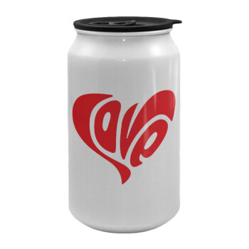 Love, Κούπα ταξιδιού μεταλλική με καπάκι (tin-can) 500ml