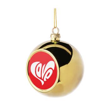 Love, Χριστουγεννιάτικη μπάλα δένδρου Χρυσή 8cm