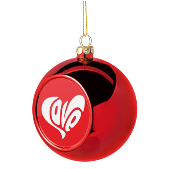 Love, Χριστουγεννιάτικη μπάλα δένδρου Κόκκινη 8cm