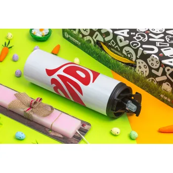 Love, Easter candle,Travel Tumbler 2 Lids, with metal straw & cleaning brush & aromatic flat candle (30cm) (PINK)