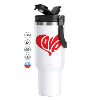 Love, Mega Stainless steel Tumbler with lid, double wall 1,2L