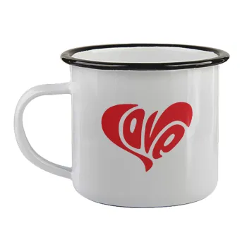 Love, Κούπα εμαγιέ με μαύρο χείλος 360ml