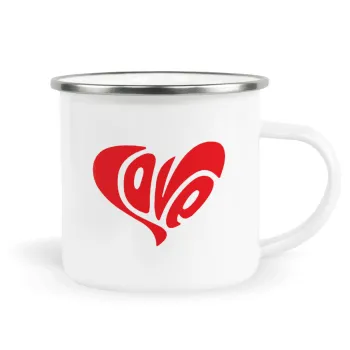 Love, Metallic enamel cup white 360ml