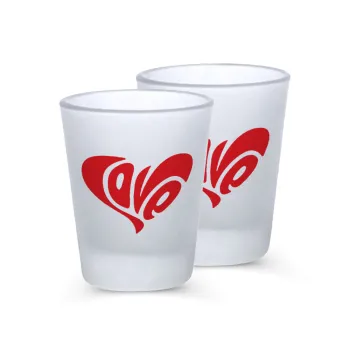Love, Σφηνοπότηρα γυάλινα 45ml του πάγου (2 τεμάχια)