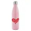 Μεταλλικό παγούρι θερμός Ροζ Ιριδίζον (Stainless steel), διπλού τοιχώματος, 500ml