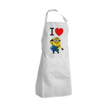 I love by minion, Ποδιά Σεφ Ολόσωμη Ενήλικων (με ρυθμιστικά και 2 τσέπες)