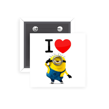 I love by minion, Κονκάρδα παραμάνα τετράγωνη 5x5cm