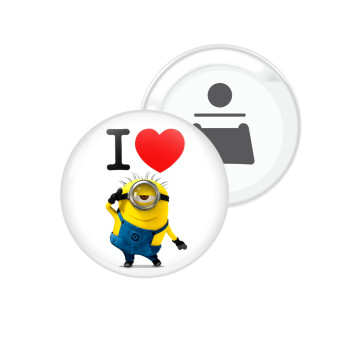 I love by minion, Μαγνητάκι και ανοιχτήρι μπύρας στρογγυλό διάστασης 5,9cm