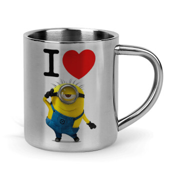 I love by minion, Mug Stainless steel double wall 300ml