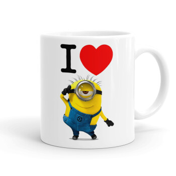 I love by minion, Ceramic coffee mug, 330ml