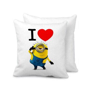 I love by minion, Sofa cushion 40x40cm includes filling