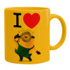 Ceramic coffee mug yellow, 330ml