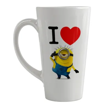 I love by minion, Κούπα κωνική Latte Μεγάλη, κεραμική, 450ml