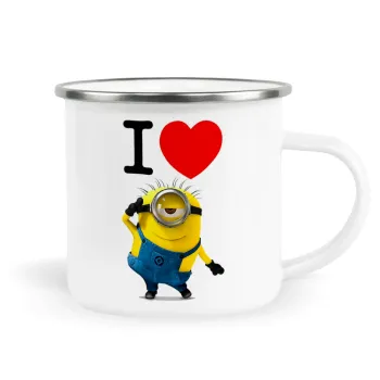 I love by minion, Κούπα Μεταλλική εμαγιέ λευκη 360ml