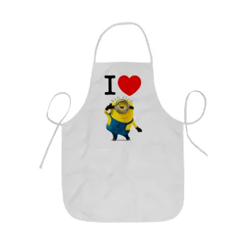 I love by minion, Ποδιά Σεφ ολόσωμη κοντή  Παιδική (44x62cm)