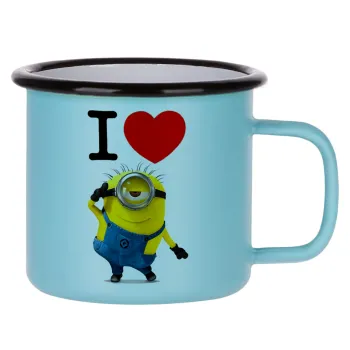 I love by minion, Κούπα Μεταλλική εμαγιέ ΜΑΤ σιέλ 360ml