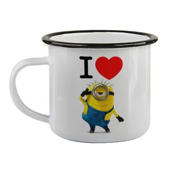 I love by minion, Κούπα εμαγιέ με μαύρο χείλος 360ml