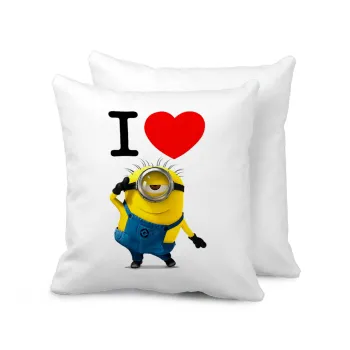 I love by minion, Sofa cushion 40x40cm includes filling