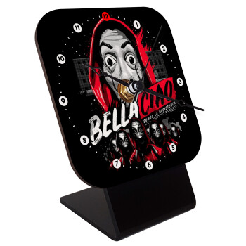 Bella Ciao  Somos La resistencia, Quartz Wooden table clock with hands (10cm)