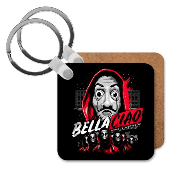 Bella Ciao  Somos La resistencia, Μπρελόκ Ξύλινο τετράγωνο MDF