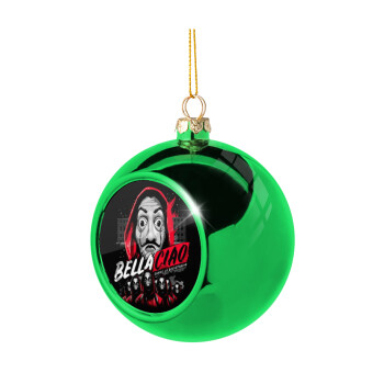 Bella Ciao  Somos La resistencia, Χριστουγεννιάτικη μπάλα δένδρου Πράσινη 8cm