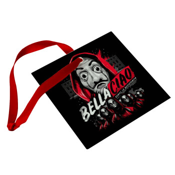 Bella Ciao  Somos La resistencia, Christmas ornament, glass square ornament 9x9cm