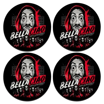 Bella Ciao  Somos La resistencia, ΣΕΤ 4 Σουβέρ ξύλινα στρογγυλά (9cm)