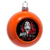 Orange Christmas tree ornament bauble 8cm