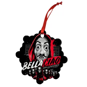 Bella Ciao  Somos La resistencia, Στολίδι Χριστουγεννιάτικο στολίδι snowflake ξύλινο 7.5cm