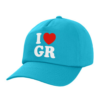 I Love GR, Καπέλο Baseball, 100% Βαμβακερό, Low profile, Γαλάζιο