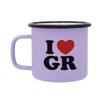I Love GR, Κούπα Μεταλλική εμαγιέ ΜΑΤ Light Pastel Purple 360ml