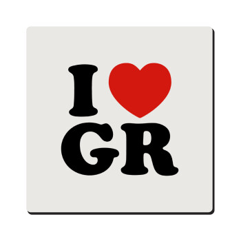 I Love GR, Τετράγωνο μαγνητάκι ξύλινο 6x6cm